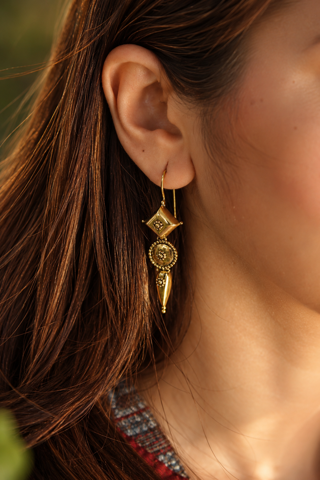 Zareen Brass Drop Earrings