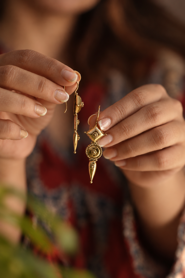 Zareen Brass Drop Earrings