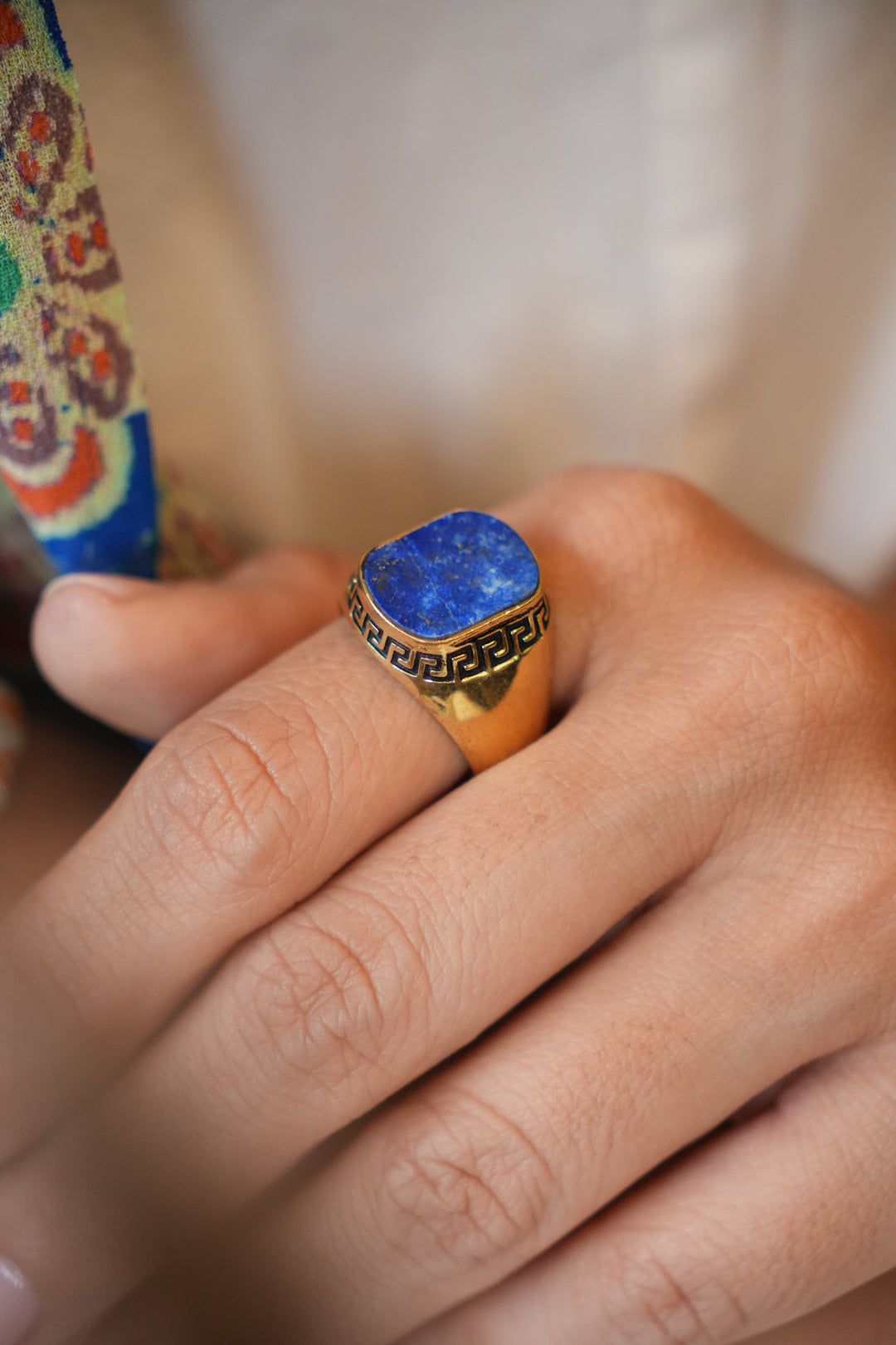 Oval Lapis ring. Adjustable. Size 7-8