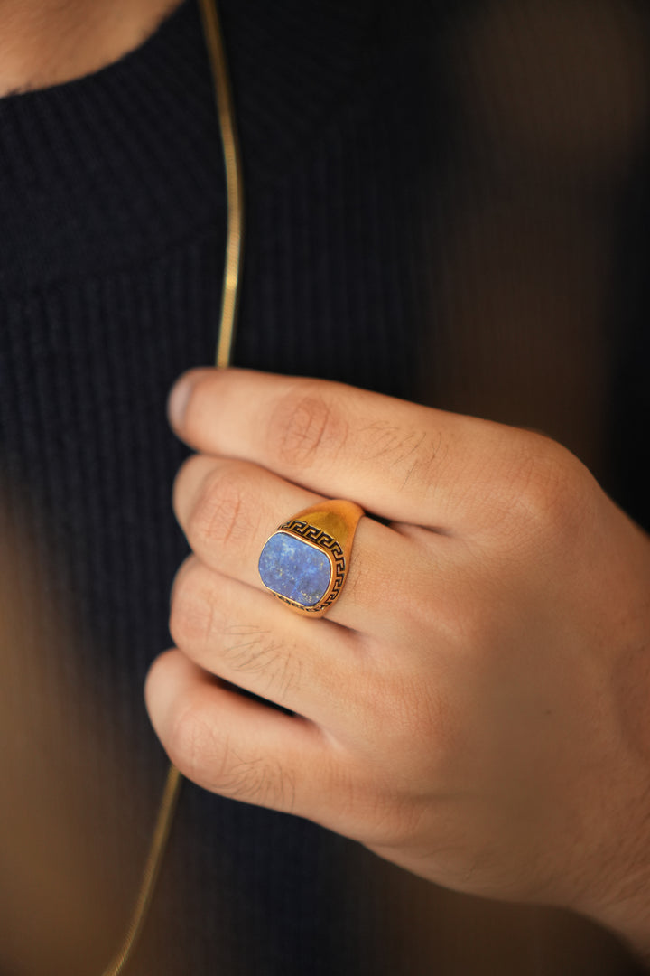 Oval Lapis ring non- adjustable