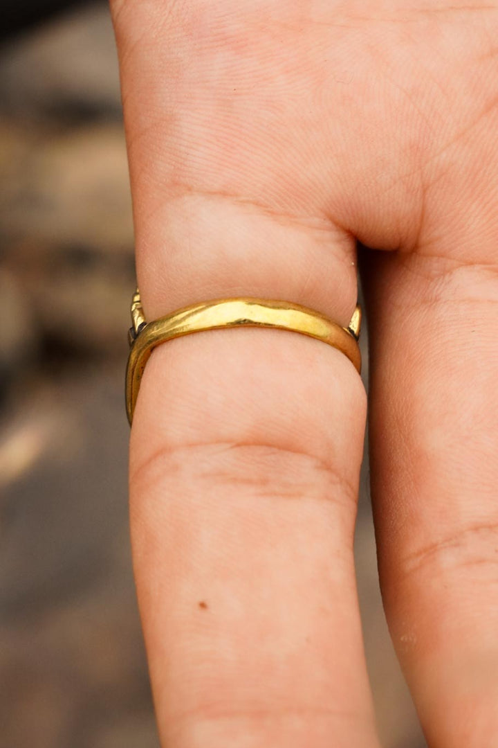 Circle of dragon warrior brass men’s ring Adjustable