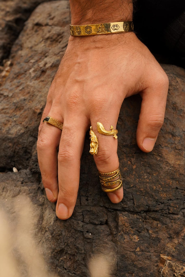 Dragon adjustable brass ring. Adjustable. Size 7-9