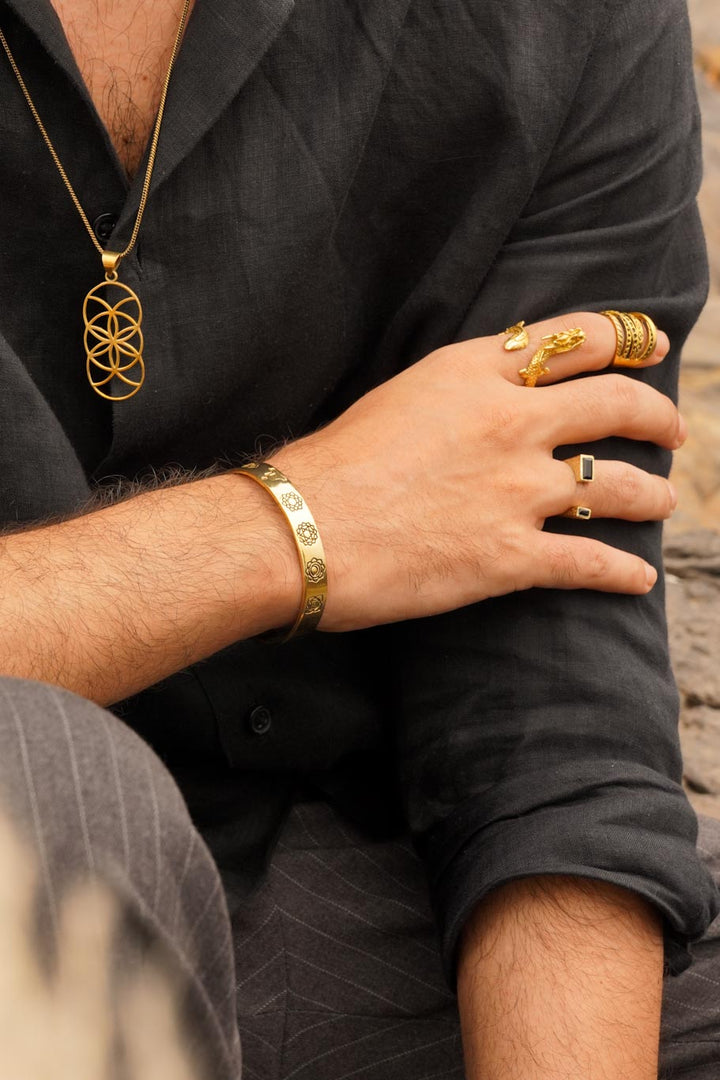 Seed of life brass necklace- men’s jewellery