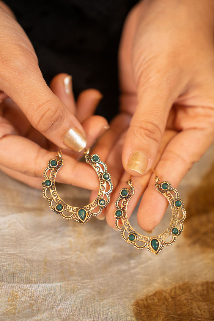 Flame of Green Onyx Brass Baali
