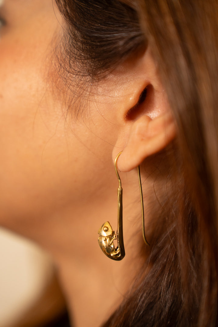 Frog Crawler Drop Earrings