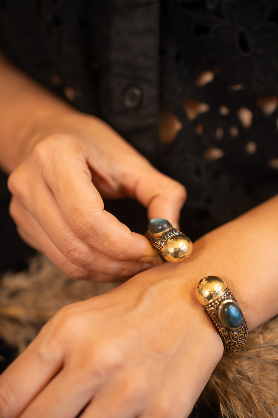 Vintage Labradorite Bangle