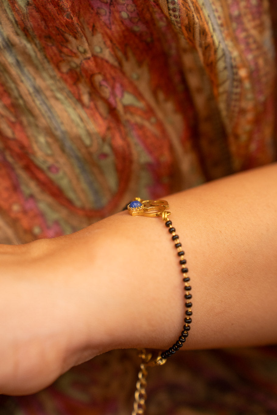 Om Lapis Mangalsutra Bracelet