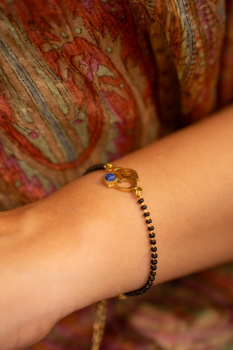 Om Lapis Mangalsutra Bracelet