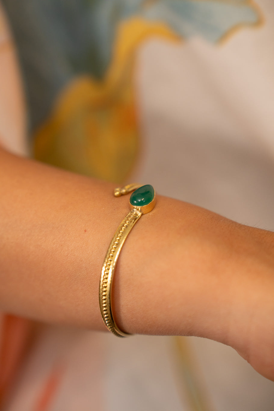 Teardrop Green Onyx Bracelet