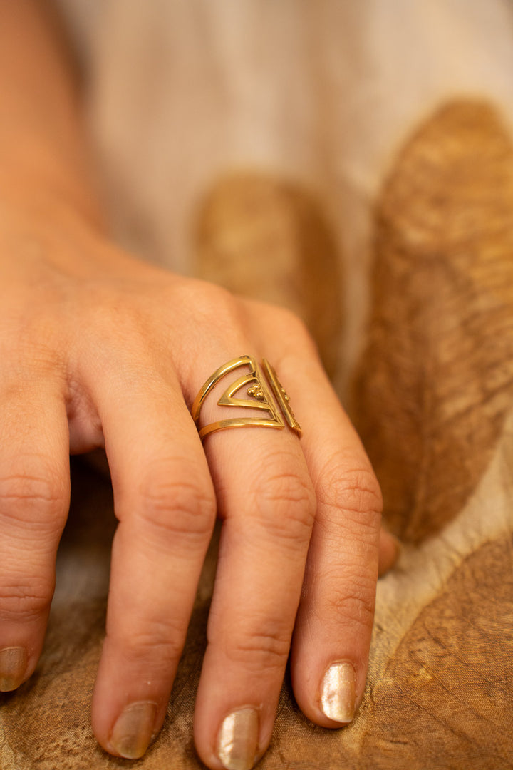 The Nativist Brass Ring. Size 6-8  Adjustable