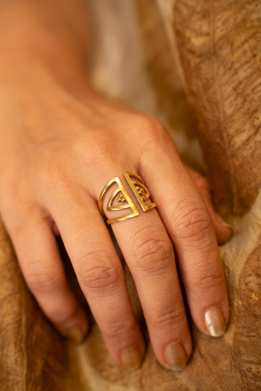 The Nativist Brass Ring. Size 6-8  Adjustable