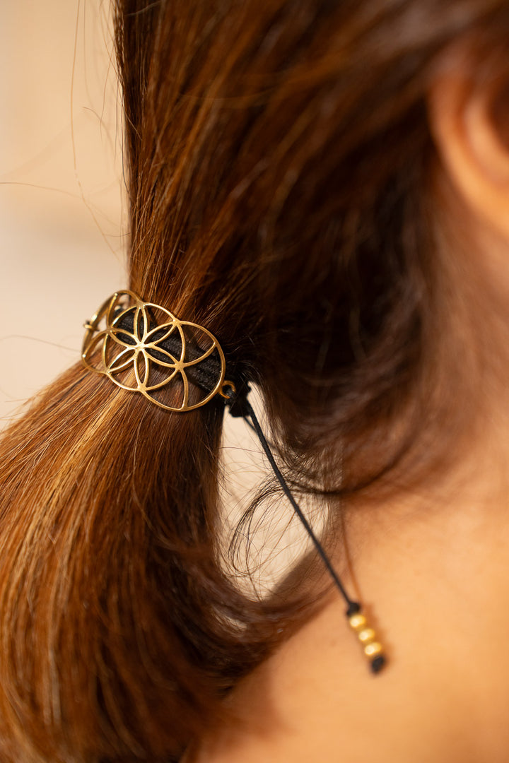 Seed of Life Brass Hair Tie