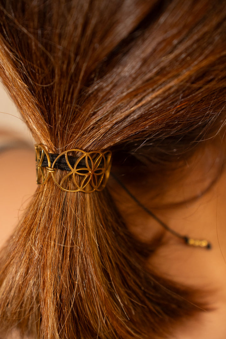 Seed of Life Brass Hair Tie