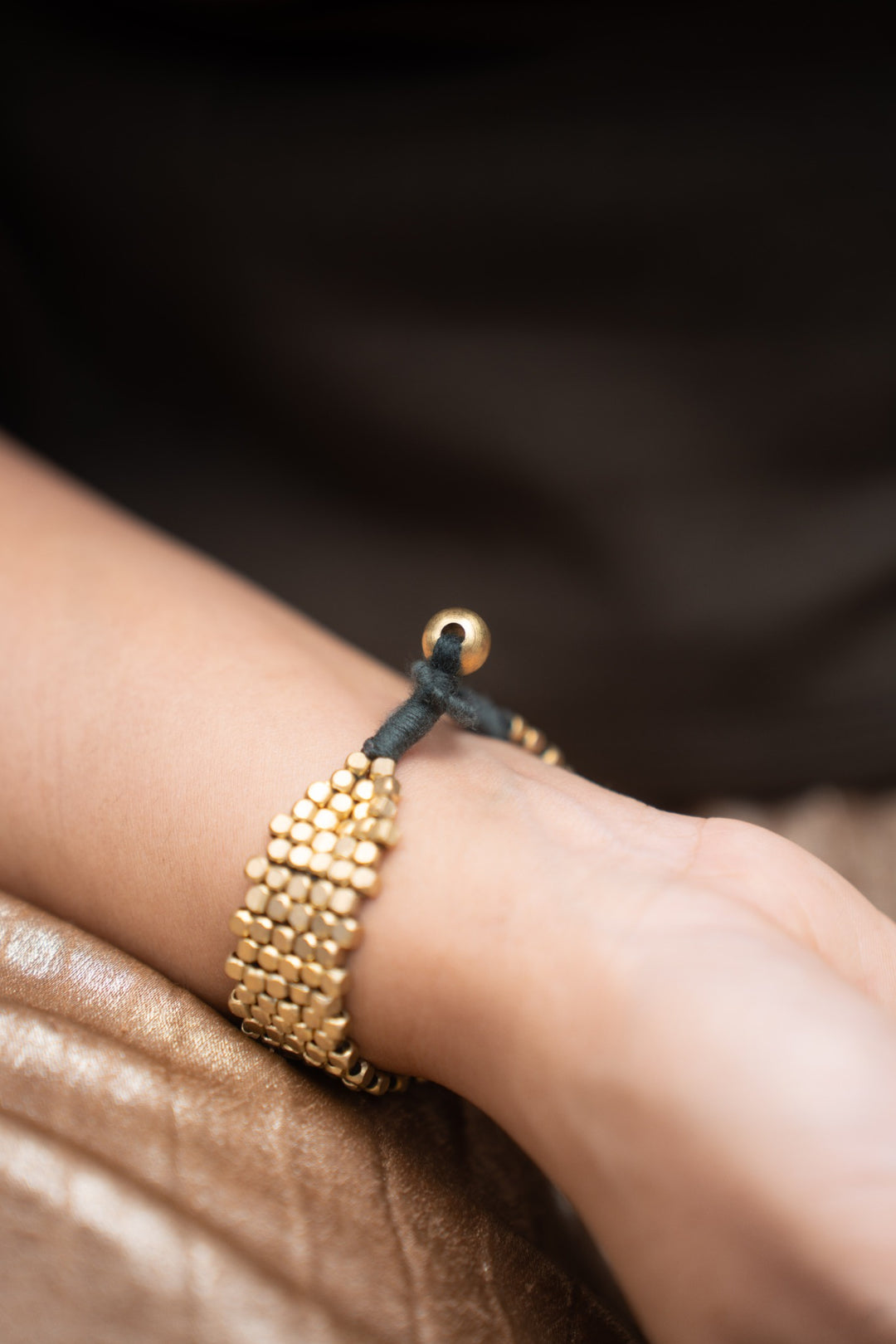 Brass beaded bracelet