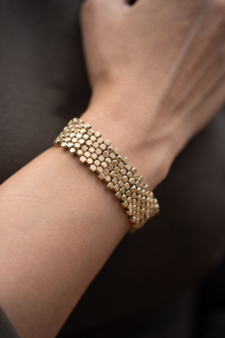 Brass beaded bracelet