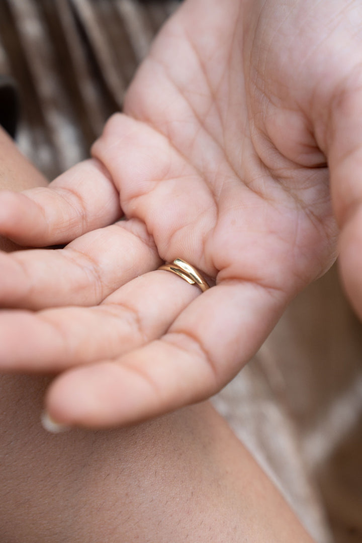 Banjara Labradorite Brass Ring| 5-8 Adjustable