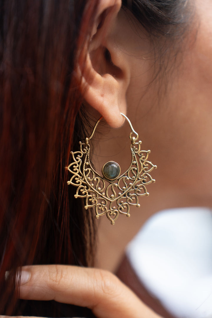 Labradorite Noor Mandala Danglers