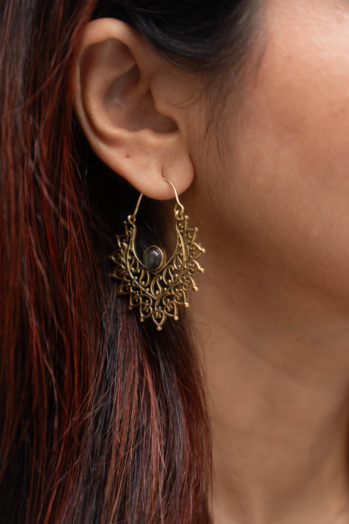 Labradorite Noor Mandala Danglers