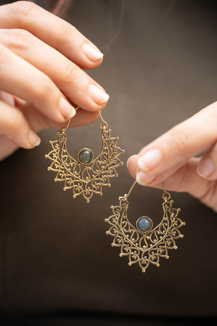 Labradorite Noor Mandala Danglers