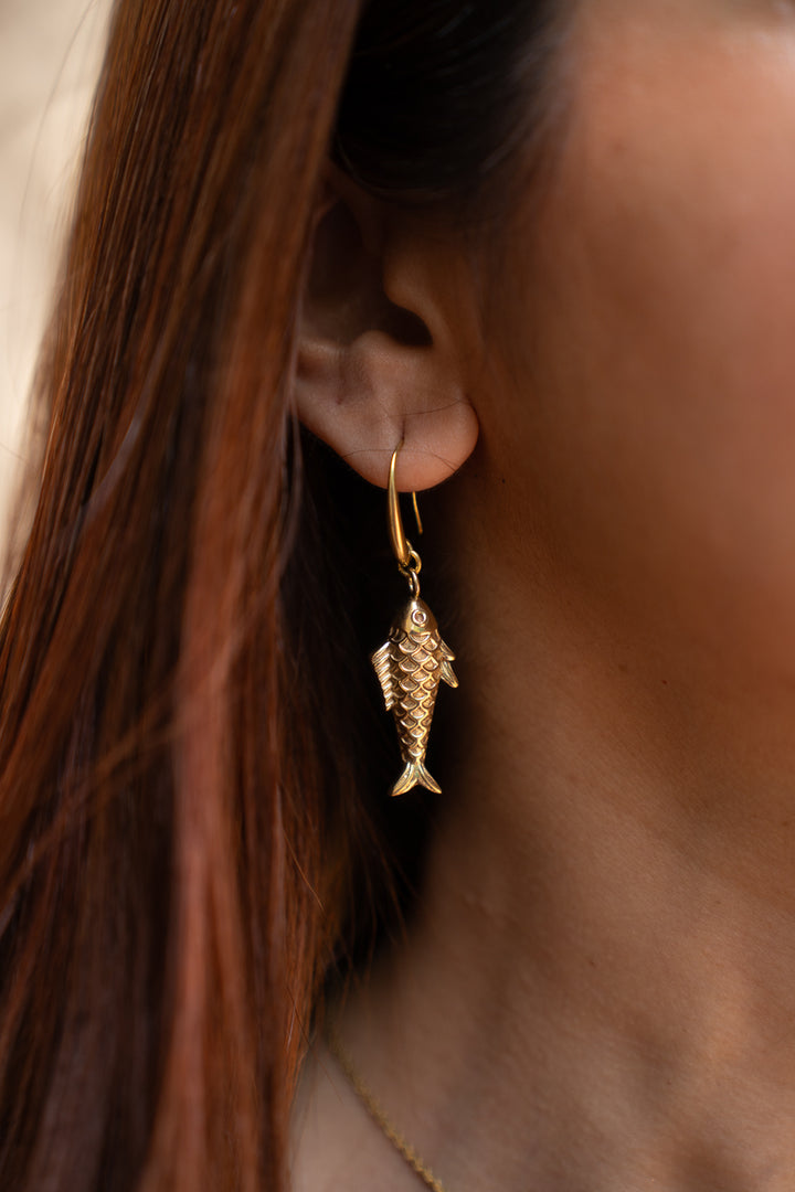 Matsya Brass Danglers