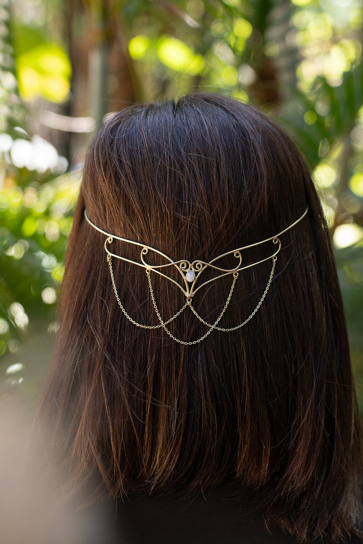 Ishra Moonstone halo- Hair Crown cum Choker