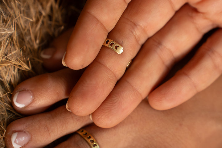 Moon Phase (pair of) Toe Ring cum Earcuff cum Mid Ring. Adjustable