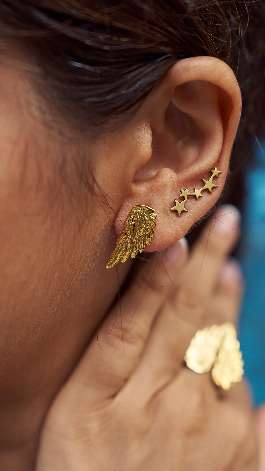 Fairy gold plated studs