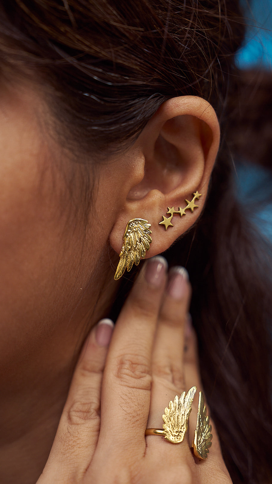 Fairy gold plated studs