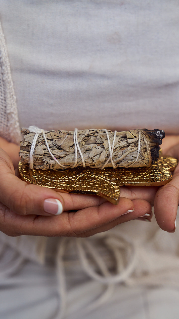 Hamsa tray and incense stick holder