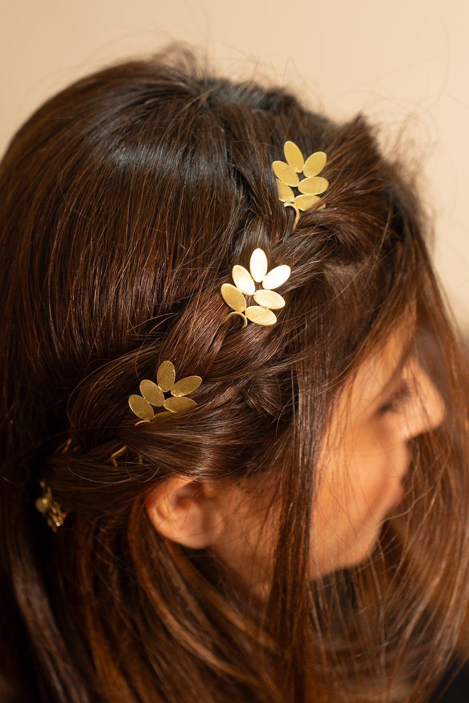 Bloom Brass Hair Pin Single piece