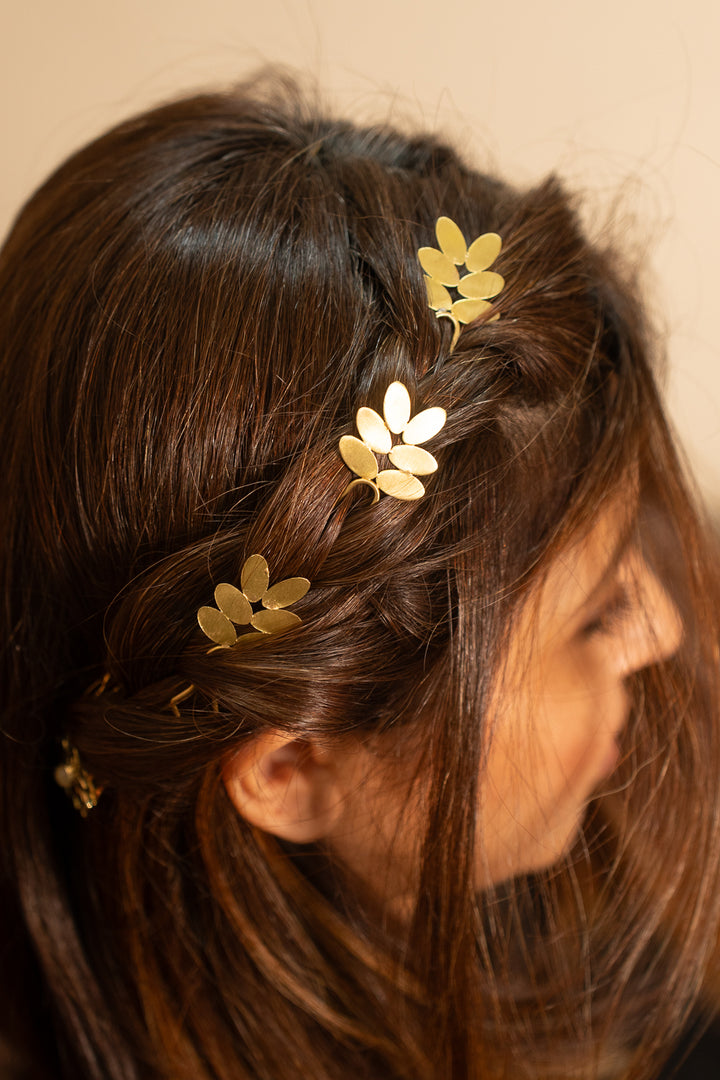 Bloom Brass Hair Pin Single piece