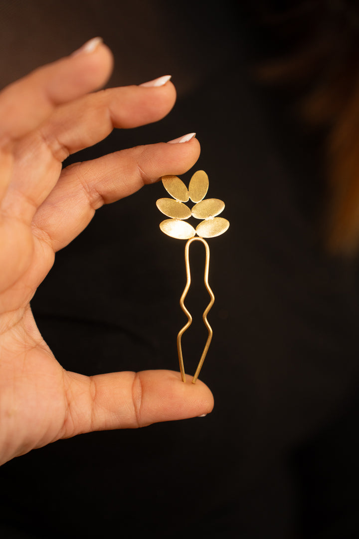 Bloom Brass Hair Pin Single piece