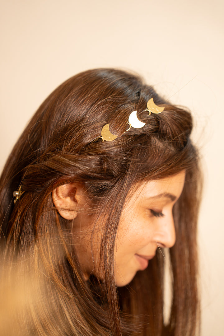 Moonlit Brass Hair Pin Single piece