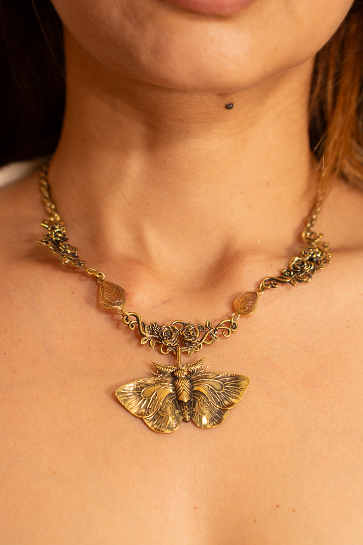 Victorian Style Golden Moth Choker