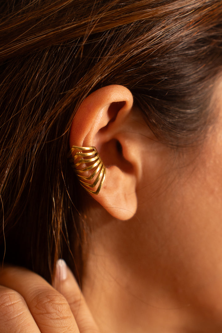 Leno Brass Ear Cuff- Pair