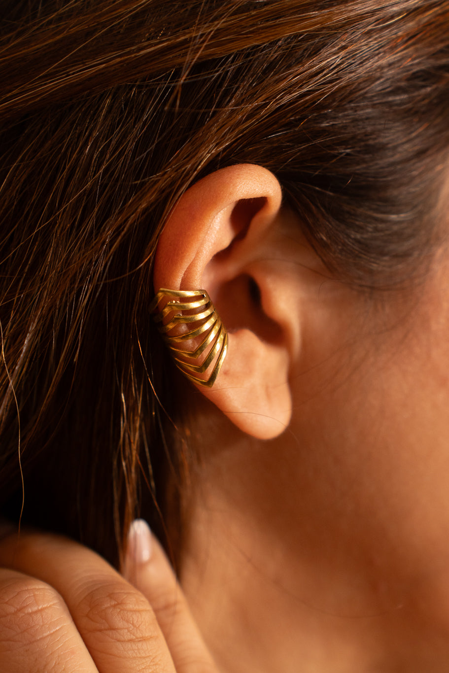 Leno Brass Ear Cuff- Pair