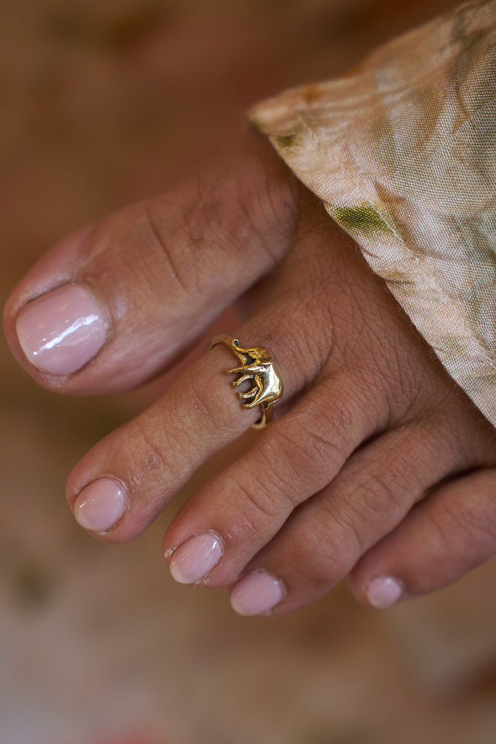 Elephant (pair of) Adjustable Brass Toe Ring