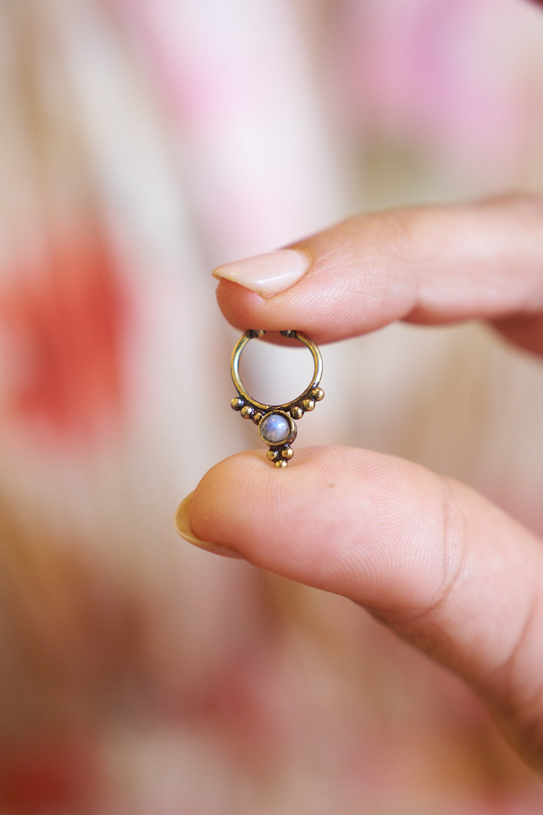 Soma Moonstone Press-On Brass Septum Ring
