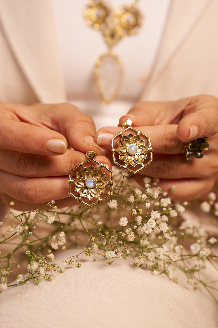 Moonstone Phool studs