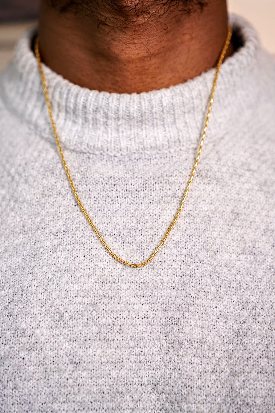 Gold plated pipe chain