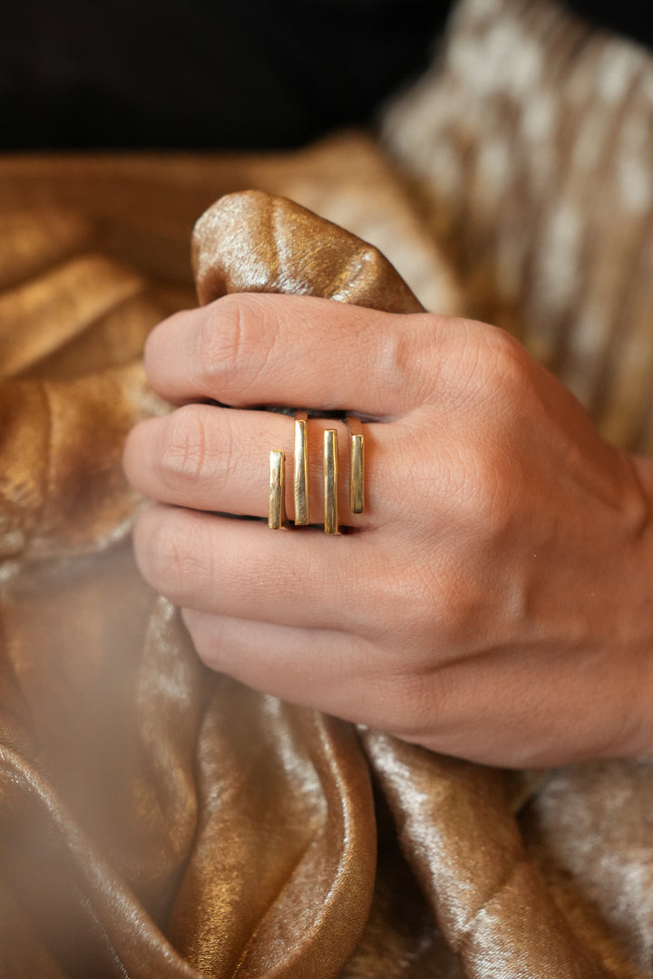 Leya adjustable brass ring. Size 5-9