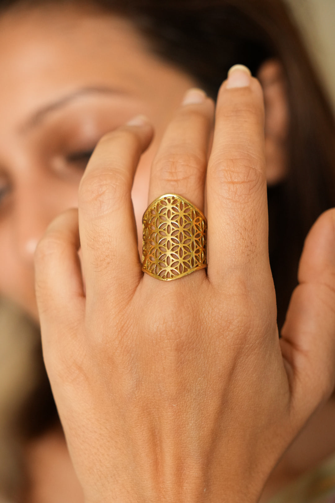 Flower of life thick band- adjustable