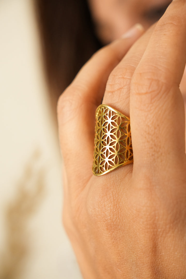 Flower of life thick band- adjustable