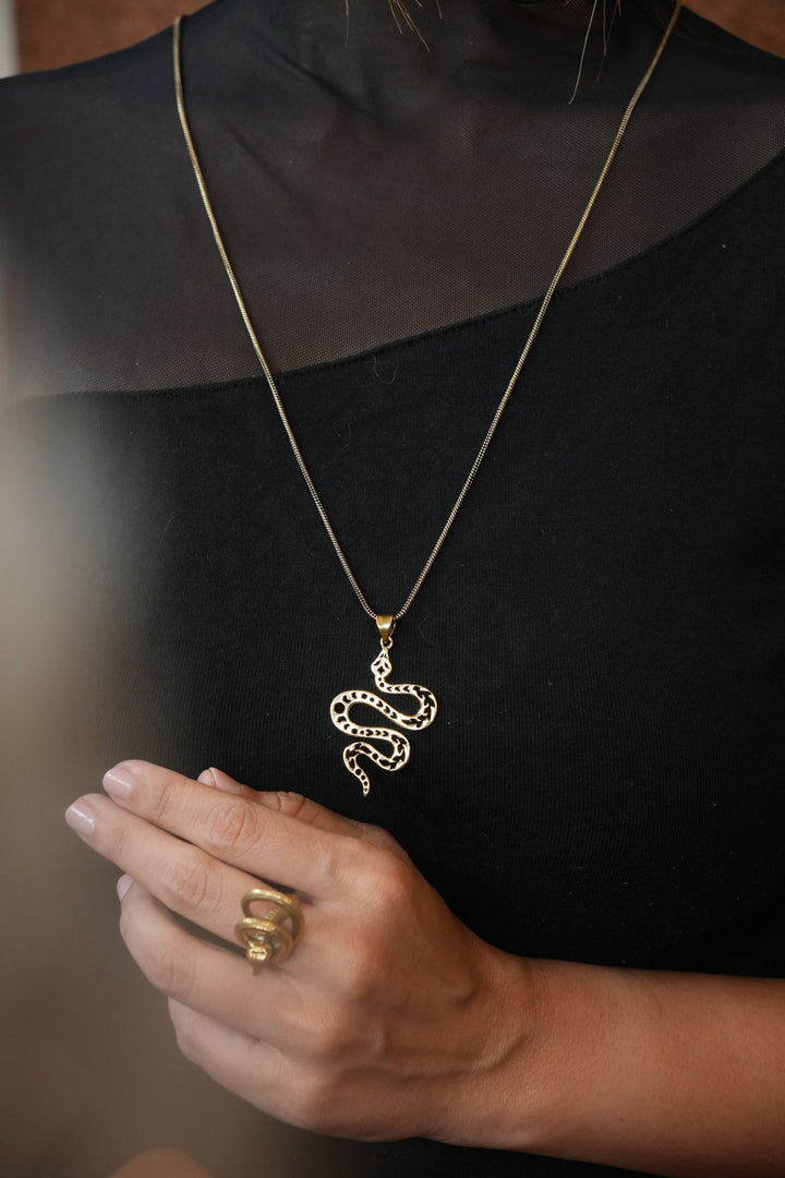 Snake Moonphase Pendant Chain