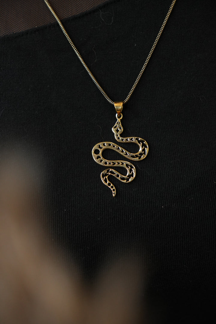 Snake Moonphase Pendant Chain