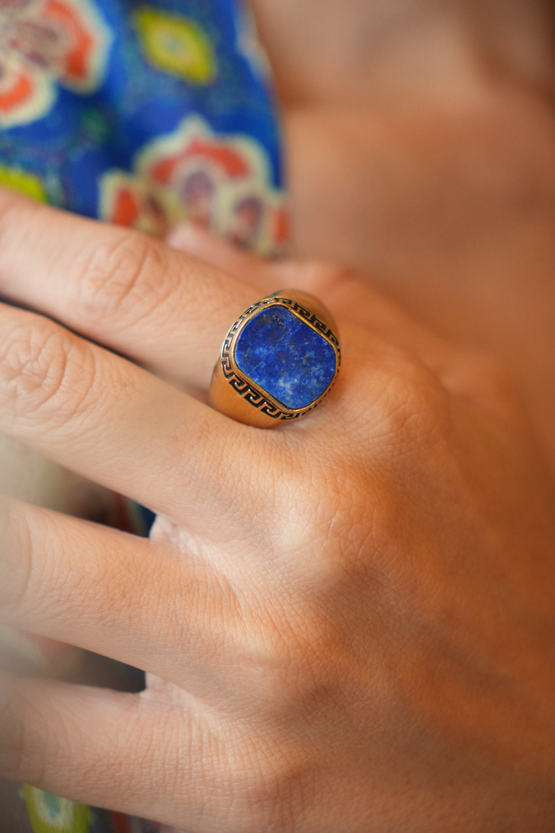 Oval Lapis ring. Adjustable. Size 7-8