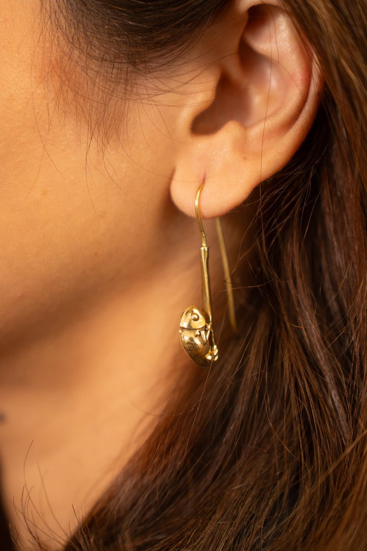 Frog Crawler Drop Earrings