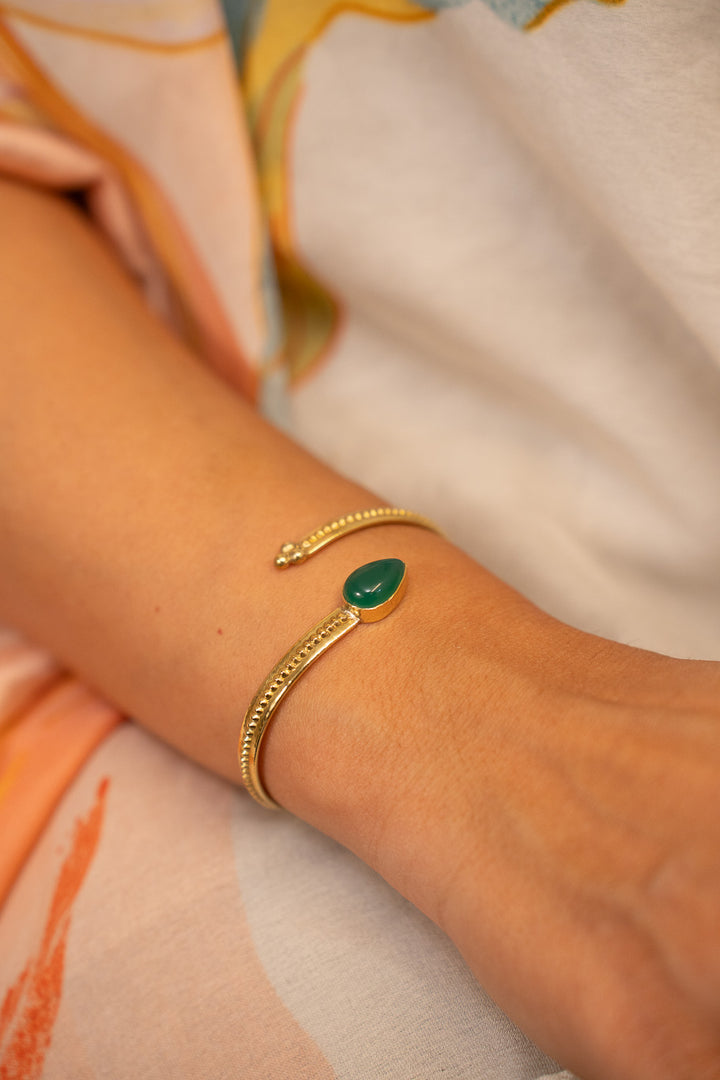 Teardrop Green Onyx Bracelet