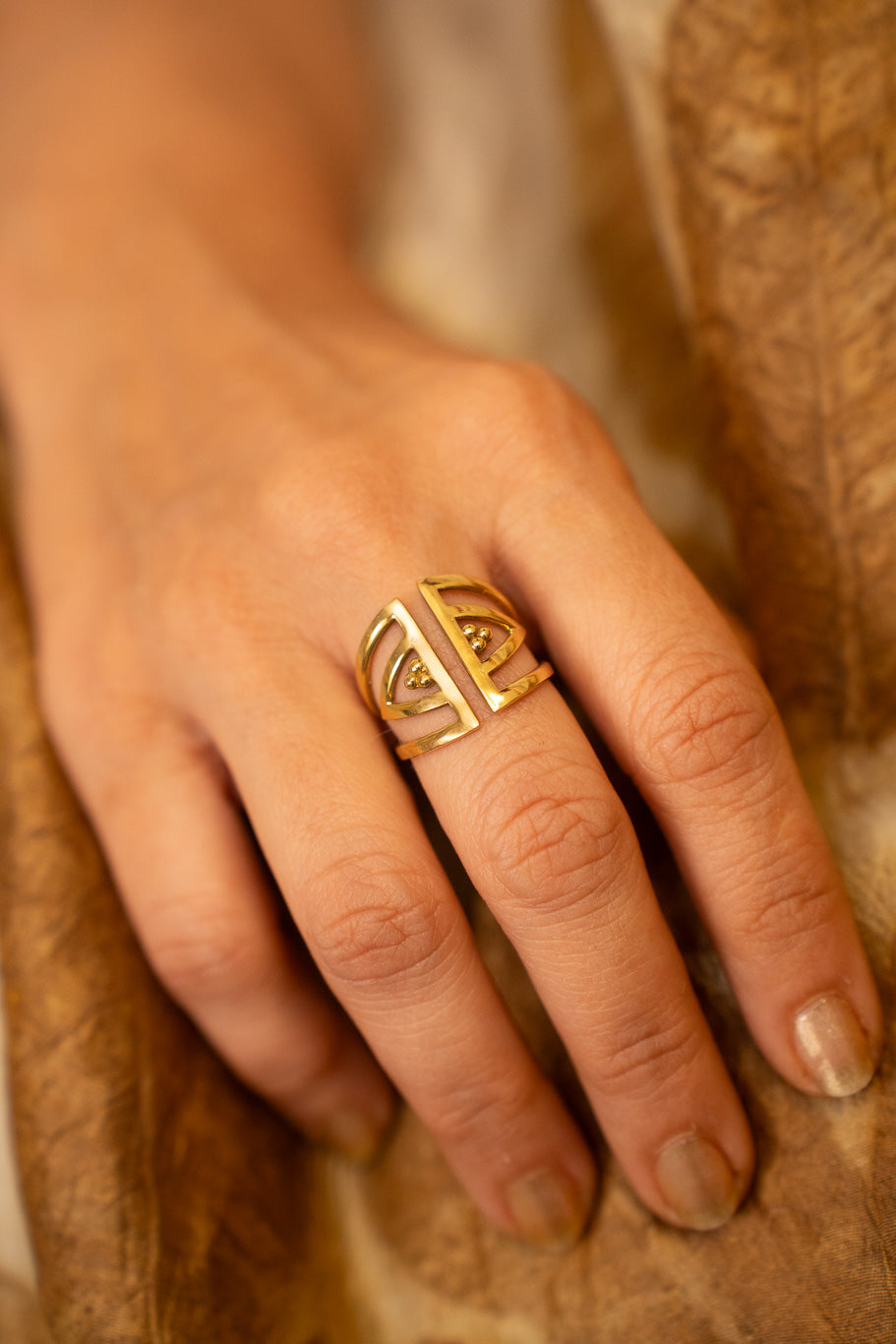 The Nativist Brass Ring. Size 6-8  Adjustable
