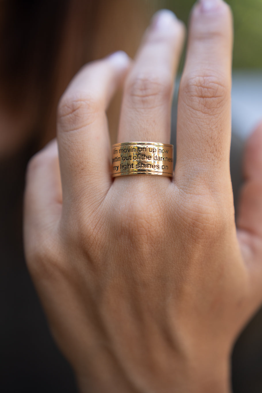 Inspirational Affirmation Engraved Brass Ring. Size 6-7| Non-Adjustable